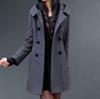 Autumn and Winter Thick Woolen Coat Women's Mid-length Hooded and Slim-fitting Woolen Coat