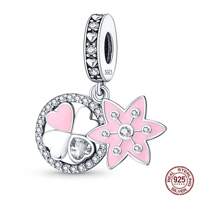 2023 модные весенние счастливые четырехлистные клеверные серии из стерлингового серебра 925 пробы, подвески, бусины, подходят для модного браслета 925, ювелирные изделия своими руками