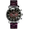 Salvatore Marra Men's Multifaceted Crystal Chronograph Watch with Acetate Strap, Gradient Purple (SM19104A-SSPL)