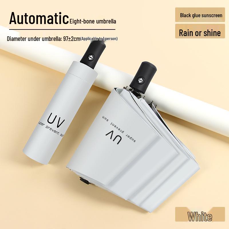 Automatic Floral Oil Painting Umbrella - Portable, Sturdy, Black Glue Sunscreen Parasol