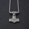 New Arrival Thor Hammer Necklace Stainless Steel Viking Raven Mjolnir Men Gift
