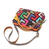 Женская кожаная сумка через плечо с геометрическим узором, сумка с заклепками, сумка через плечо, цветная пэчворк