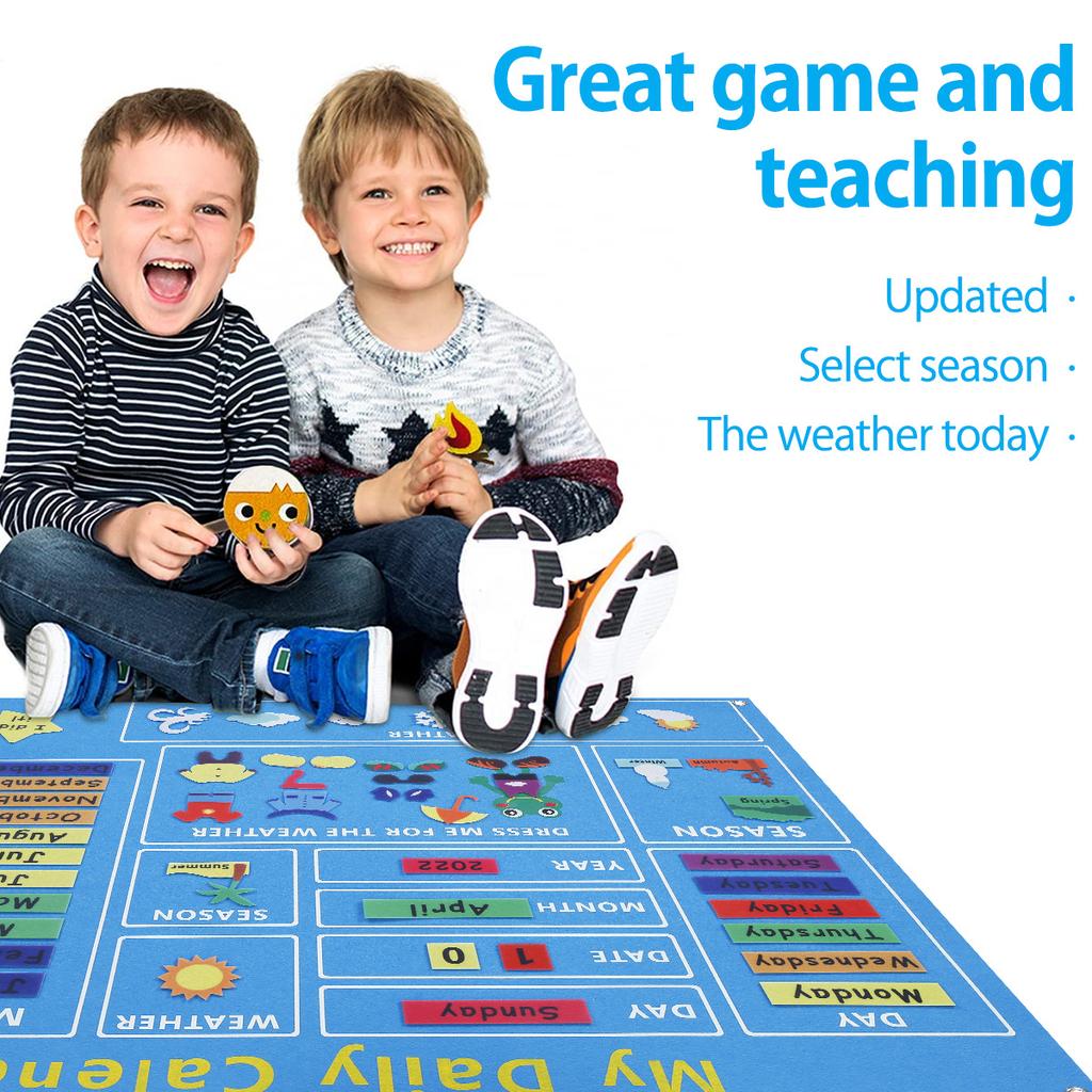 Мой первый ежедневный календарь из фетра для малышей 100x70см Сегодня Календарная таблица Подвесная доска для стены Дата Погода Сезон Месяц