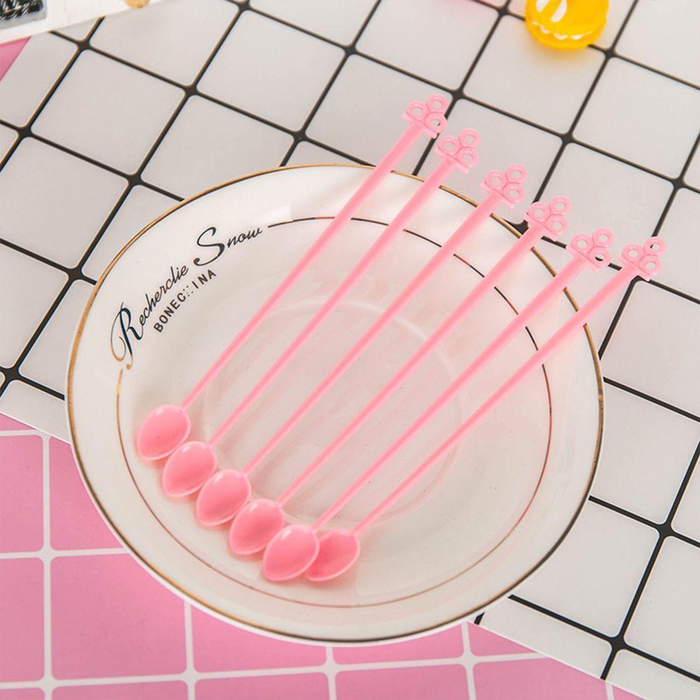 Инструменты для перемешивания фруктов Мини-пластиковая ложка для кофе конфетного цвета с длинной ручкой Бар