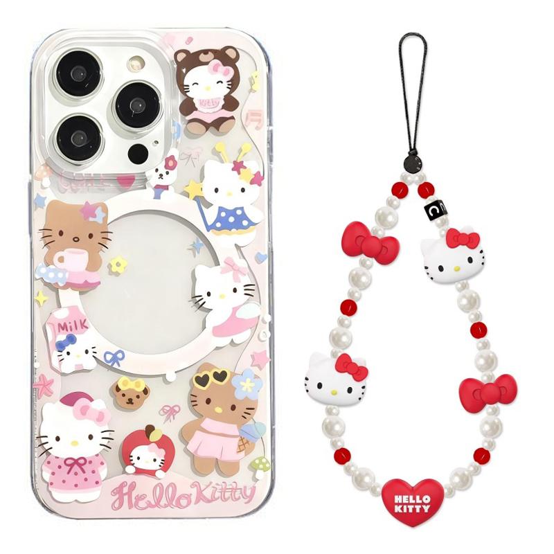Магнитный держатель-китти Чехол Hello Kitty для Samsung Galaxy S26 Ultra S25 S24 S23 S22 Ultra Plus FE Flip 7 6 5G Чехол для телефона