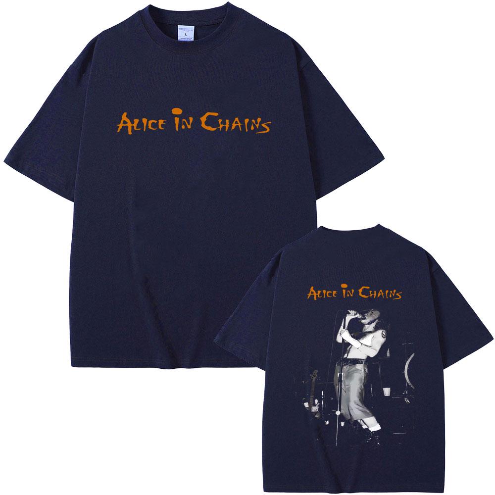 Classic Rock Band Alice in Chains Graphic Tshirts Men Women Retro Gothic Punk Streetwear Unisex Oversized Short Sleeve T Shirts