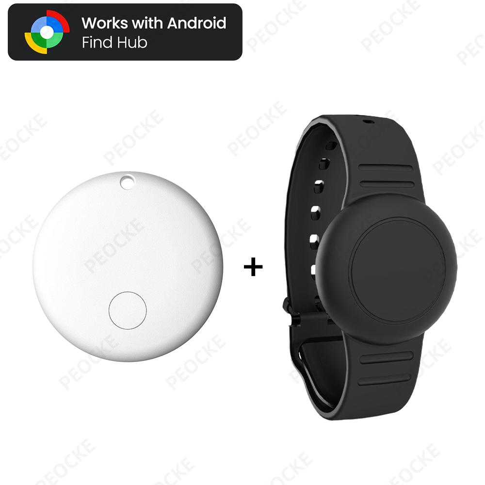 Умная метка местоположения Работает с Android Google Find Hub GPS-трекер от потери Bluetooth-локатор С регулируемым силиконовым браслетом