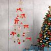 Christmas Wall Hanging Ornament Wooden Star Ladder Door Decoration for Outdoor Holiday