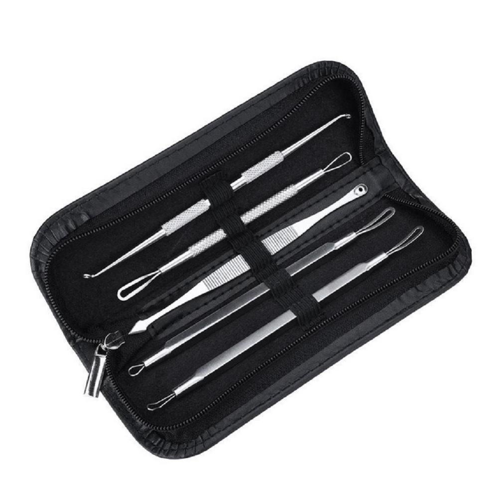 5pcs Pimple Acne Comedone Blackhead Blemish Extractor Remover Tool Kit Stainless