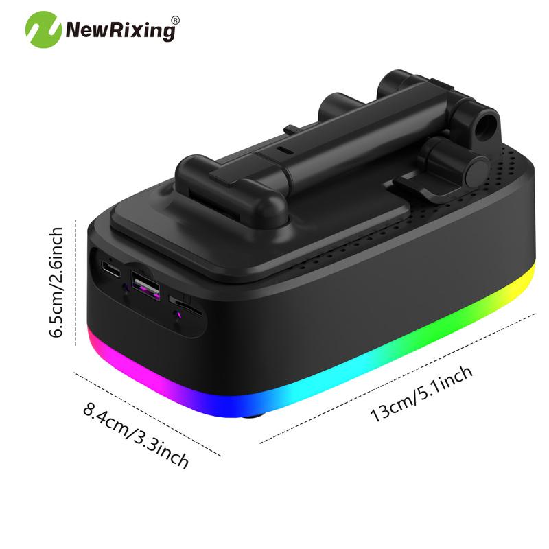 Multifunctional Phone holder wireless bluetooth speaker emergency power bank,USB charging, RGB lights, hands-free,support USB/TF player