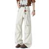 American High Street Pleated Deconstruction Micro-flared Jeans Men's Loose Straight Versatile Overalls