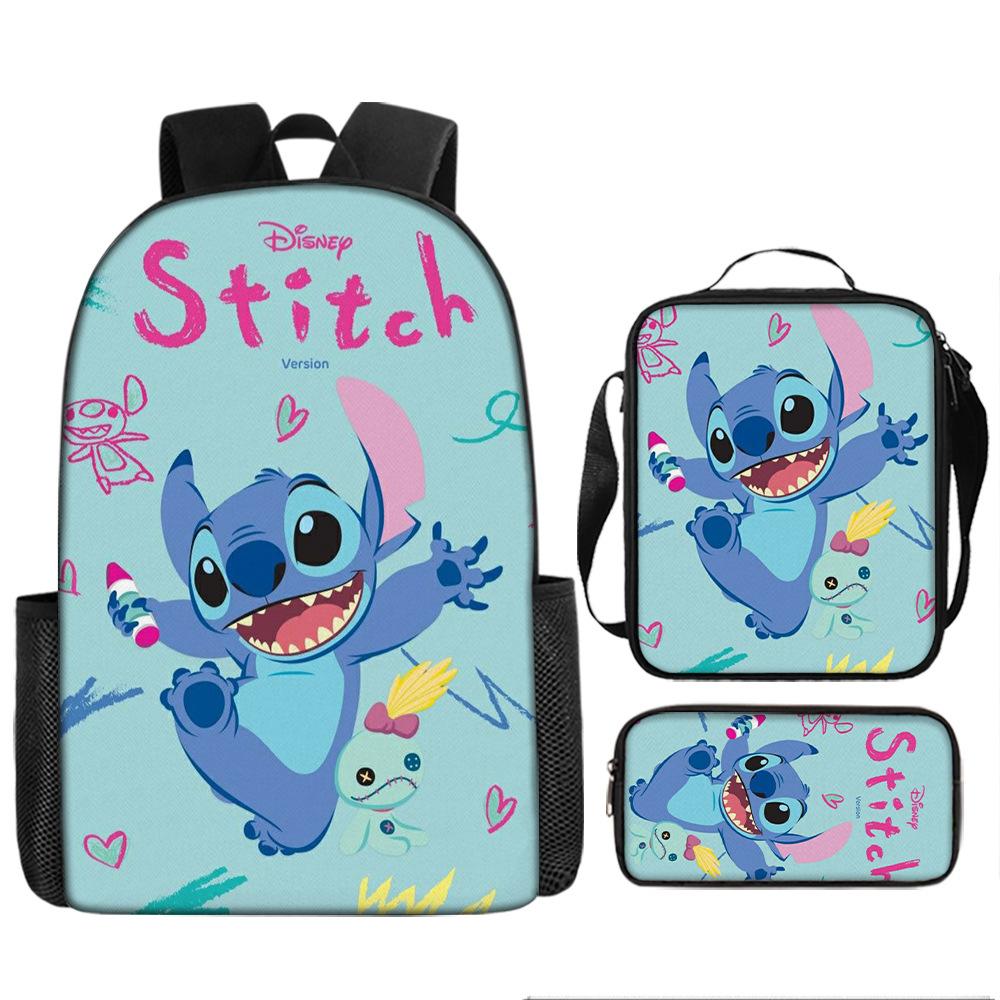 New animation cartoon stitc three-piece schoolbag, primary and secondary school backpack, backpack