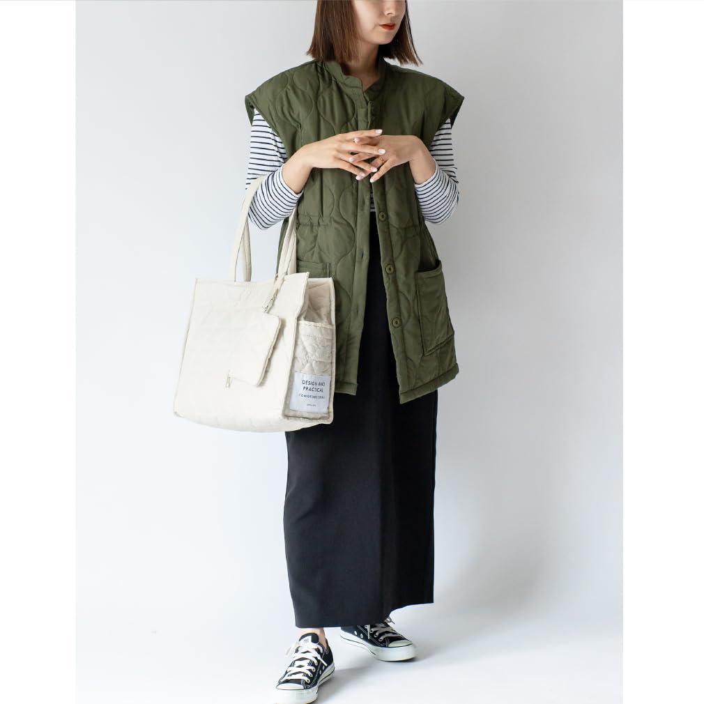 Стеганая большая сумка Vita Felice с чехлом [Vita Felice] женская inb-90045z (слоновая кость)