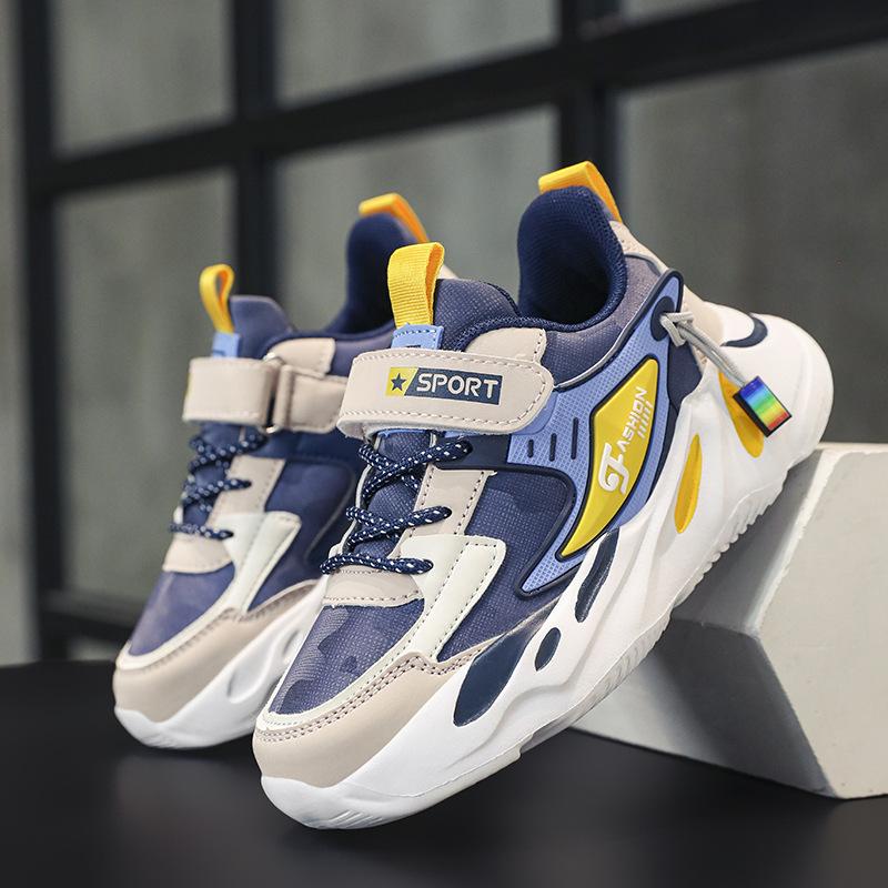 Детская обувь Спортивная обувь для мальчиков Зимняя хлопковая обувь Обувь для мальчиков Средние и старшие дети и ученики начальной школы Бег Утепленная для сохранения т