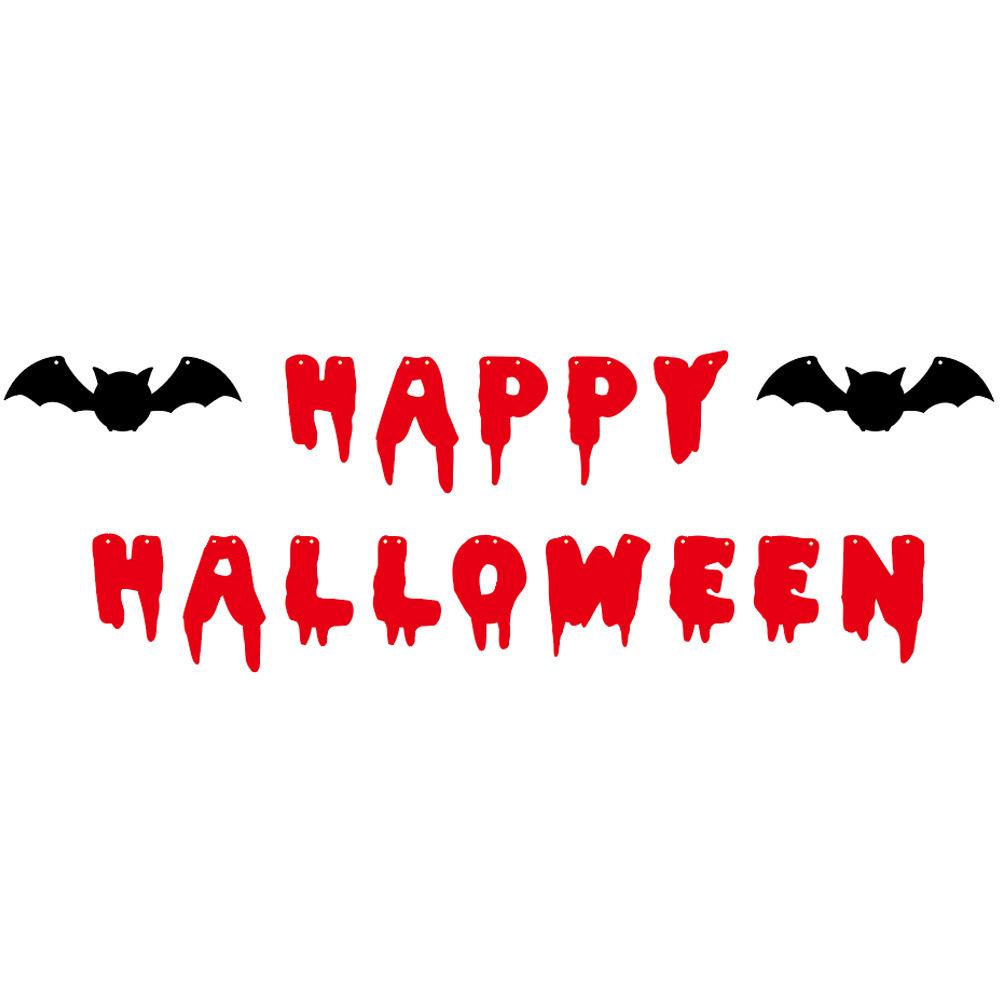 Blood Bat Halloween Letter Pull Flag Happy Halloween Latte Boo Banner Customization