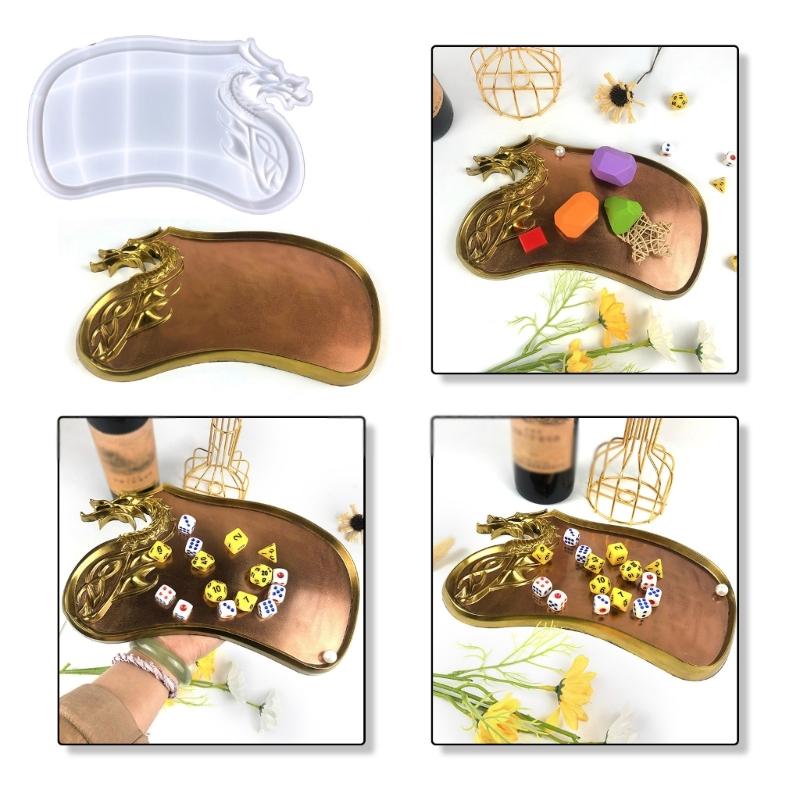 Формы-поддоны Формы для подставок под чашки Формы для эпоксидной смолы Силиконовый материал в форме головы дракона для самостоятельного изготовления смоляных изделий