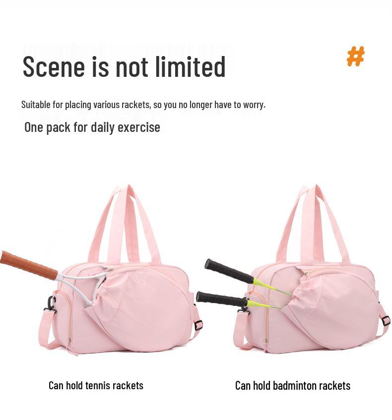 Women's Large Capacity Badminton & Tennis Bag with Dry/Wet Separation - Handheld & Shoulder Options