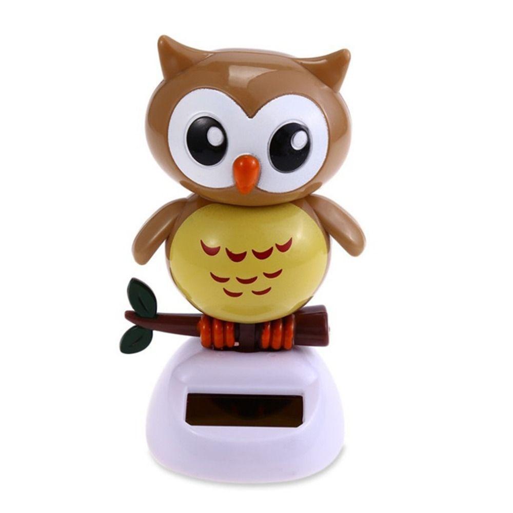 Office Solar Powered Animal Shaking Head Toy Car Ornament Decoration Owl Dancing Doll Swinging Toy