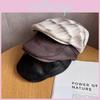 Vintage Inspired Refreshing Beret Cap For Ladies Gents Soft Leather Velvet Trendy Autumn Wear
