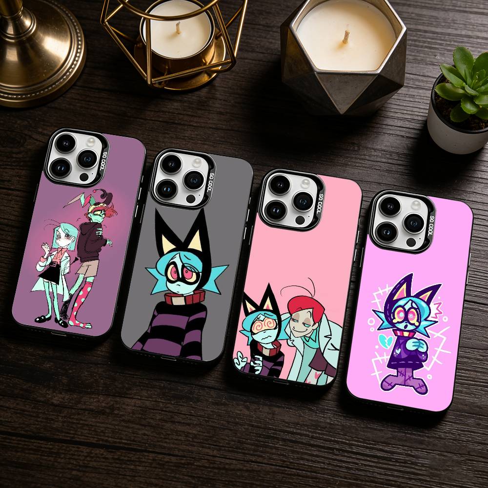 Anime P-Psychocuties Phone Case For iPhone 17,16,15,14,13,12,11 Plus,Pro Max,XS,Colored silver phone case