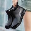 Rain Shoes Women's Fashion Outer Wear Summer Outer Wear Short Rubber Shoes Velvet Waterproof Rubber Shoes Girls Wear-resistant Rain Boots