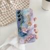 Мягкий прозрачный силиконовый чехол Flower Marble для Xiaomi Redmi Note 13 14T 15 Samsung A55 A35 S24 FE iPhone Huawei Honor Camera Защитный противоударный чехол