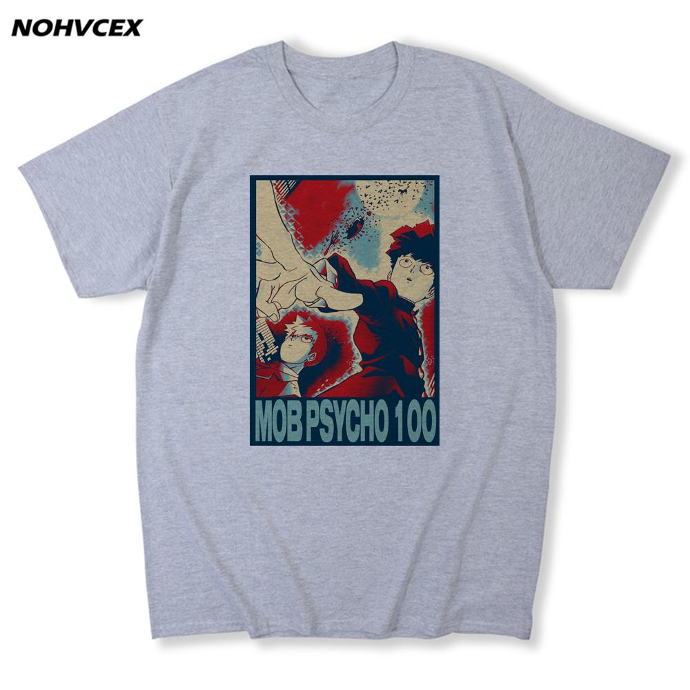 Mob Psycho 100 T Shirt Men Cotton Manga Short Sleeved Shigeo Kageyama Anime Tee Clothing