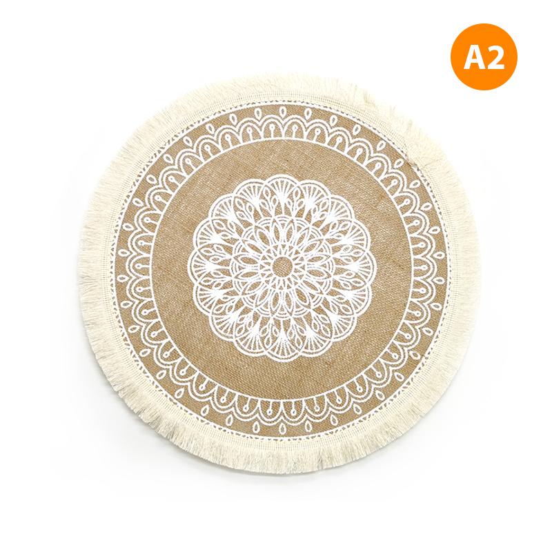 Простые ручные джутовые подставки для столовых приборов в стиле Ins, декоративные подставки из хлопка и льна в стиле ретро