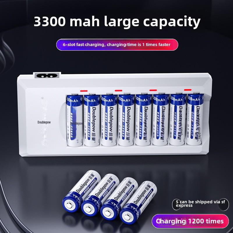 Rechargeable Battery Charger Set: Includes 8 AA 1.2V 3000mAh Batteries for Toy Microphones