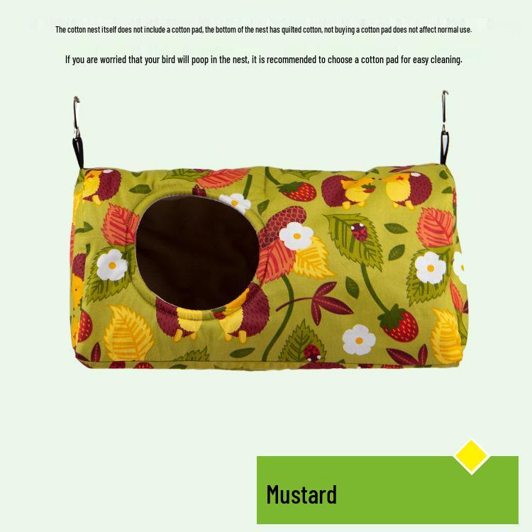 Уютное осенне-зимнее гнездо для попугая: Утолщенный цилиндрический домик-гнездовье для корелл и пионовых птиц