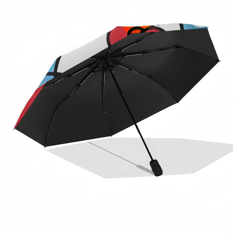 1pc Hello Kitty Automatic Opening/Closing Umbrella with Convenient Three-Fold Design, 8-Bone Iron Frame Outdoor Umbrella - Perfect Gift for Fans, Trav