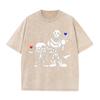 2026 Vintage Washed Black Pixel Skeleton Brothers Graphic T Shirt Retro Game Character Print Oversized Casual Short Sleeve Tee