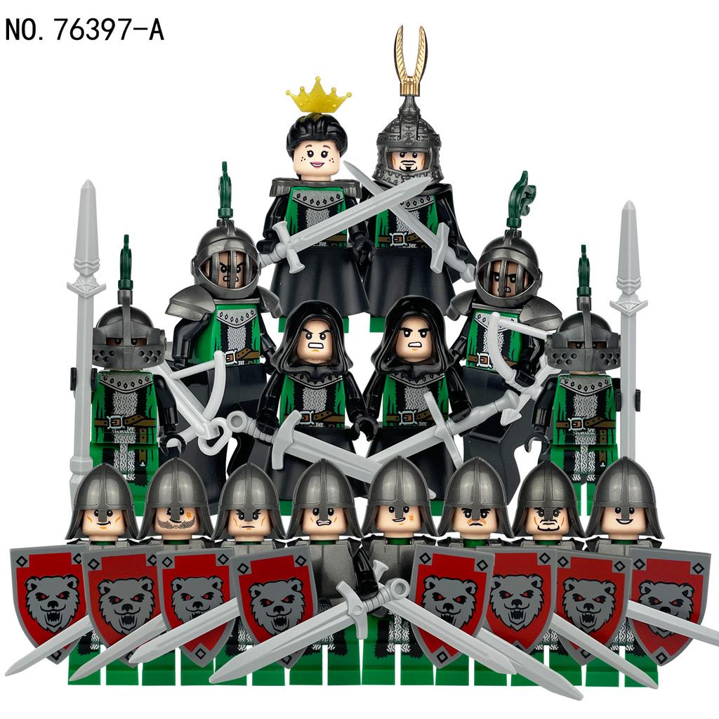 Medieval Black Eagle Knight Soldier Doll Building Blocks