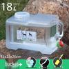 Transparent Outdoor Camping Water Bucket with Faucet and Lid - Food Grade Square Storage Container for Drinking Water