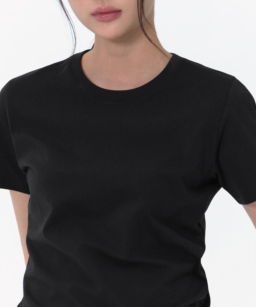 MUSINSA STANDARD WOMAN Women'S Plain Crew Neck T-Shirt [Black]