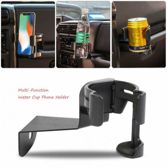 Multi-Function Water Cup Phone Holder Bracket Organizer for Jeep Wrangler JK 12+
