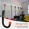 6 Pcs Heavy Duty Storage Hook Garage Hanger Coated Iron J-shaped Hook Wall Mount Hook for Hanging Bike Ladder Gardening Tools