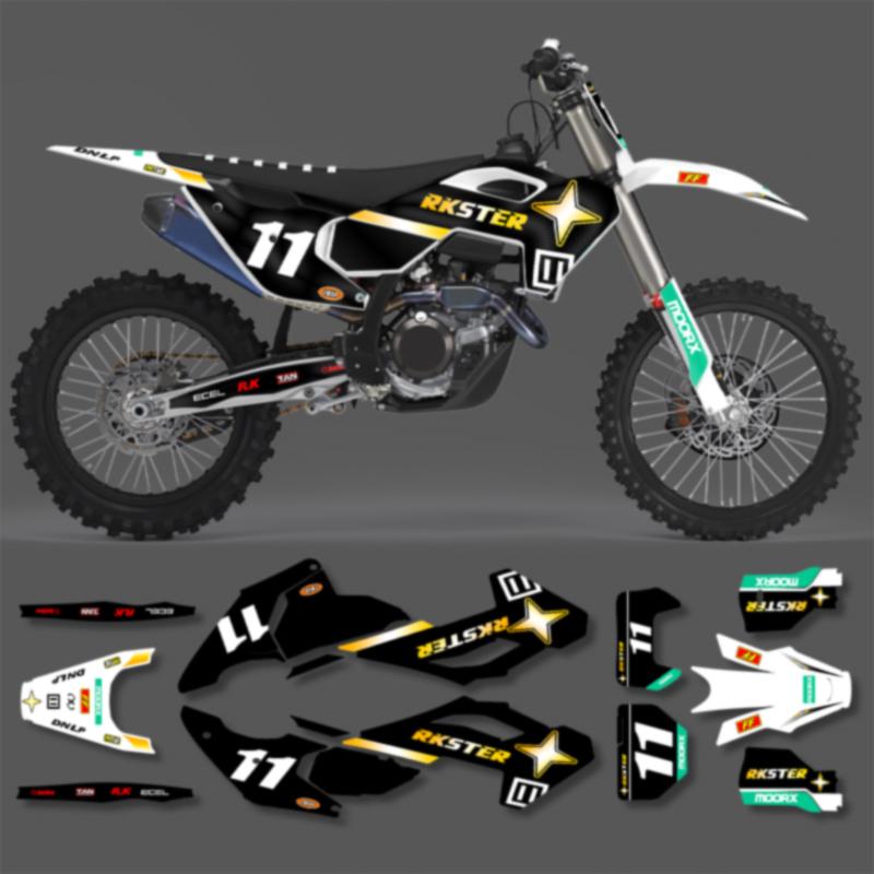 Наклейка PowerZone для Husqvarna TC FC 2025 2024 2023 TE FE2026 2025 2024 125-450CC Индивидуальный комплект наклеек с графикой команды 08