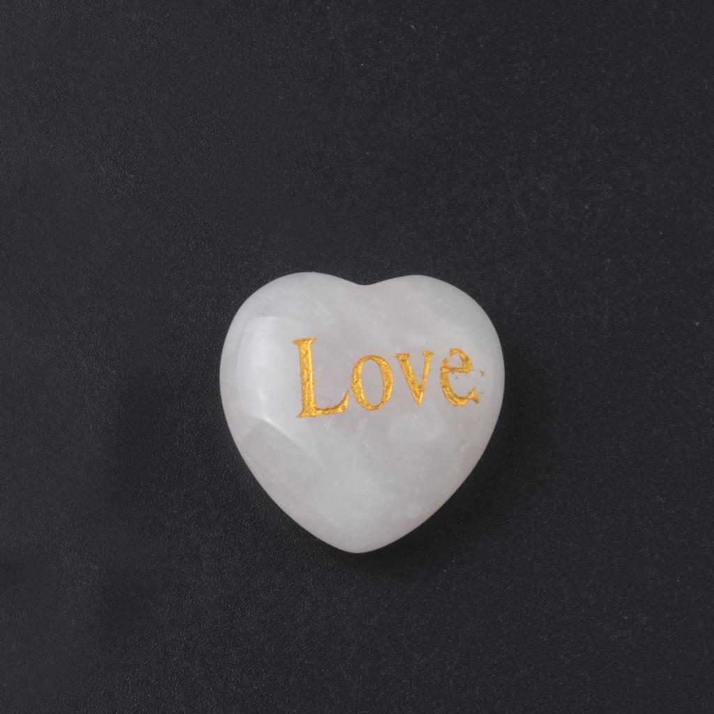 1Pc Healing Crystal Ornament Decorative Heart Natural Stone Rose Quartz Clear Quartz Gemstone Home Decor Jewelry Furnishings 25x25x12 Mm