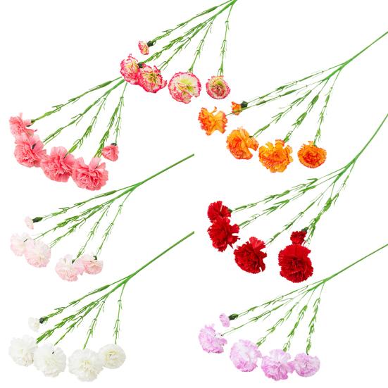 1 ветка, имитация цветка, реалистичная, легкая в уходе, гибкая, модная цветочная композиция, искусственная ветка цветка гвоздики на День матери