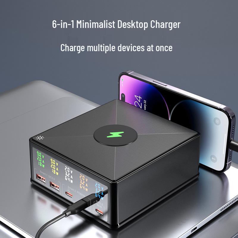 Многопортовая станция быстрой зарядки USB PD мощностью 160 Вт для дома, путешествий и студии