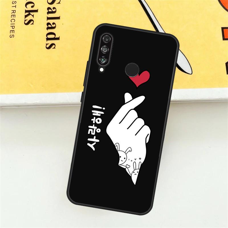 Чехол Kpop Сердце пальцами для Huawei Nova 12i 7i 8i 11i Y73 Y72 Y61 Y91 Y90 Y70 Y60 9 10 SE 11 Pro P30 P40 Lite