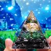 Handmade Resin Pyramid Ornament Obsidian Tree
