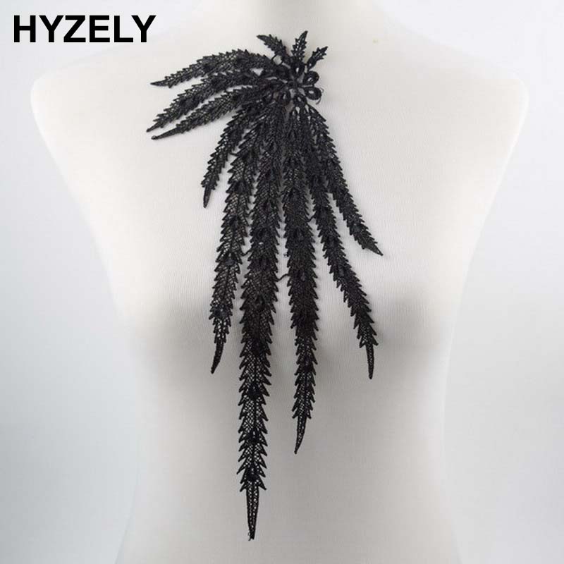 1Pc Black White Peacock Embroidered Patches DIY Dress Clothing Applique Sewing Accessories