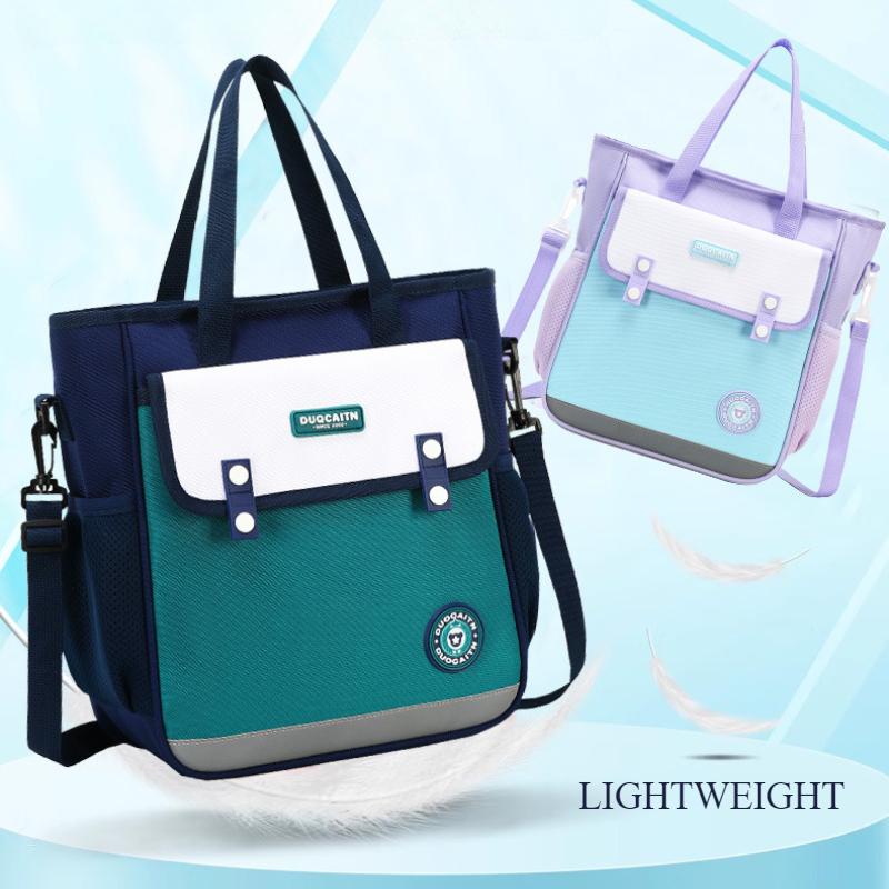 Сумка-тоут для учеников начальной школы в британском стиле, модная контрастная цветная сумка для репетиторства, высококачественная водонепроницаемая износостойкая сумка из оксфорда, сумка для творчества