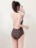 Polka dot one-piece swimsuit women's halter, beautiful back, sling and thin swimming pool special conservative student racing swimsuit