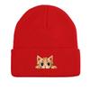 Cartoon Ginger Cat Winter Knit Cap Beanie, Animal Woman Cap Versatile Candy Color Sporting Pompom Beanies Knitted Hat Beanie