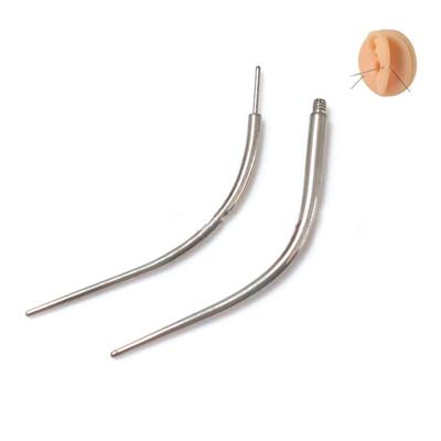 Изогнутая направляющая игла для пирсинга из нержавеющей стали Точный инструмент для пирсинга ушей и носа Удобные инструменты для косметолога