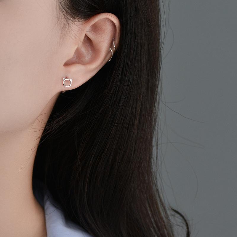 Cat Ear Hooks Are Cute Simple and Versatile Small Ear Hooks Light Luxury High-end Niche Design