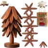 Tree Shape Set ,Wooden  For  Dishes Tree Shape Set For Teapot  Pots